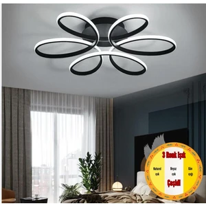 Minel Dekor LED Lıghtıng Minel Dekor Papatya Model Tavan Lambası, Modern Aydınlatma, Dekoratif 3 Renkli Işık