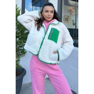 Kadın Ön Çıtçıtlı Peluş Mont P-00013502