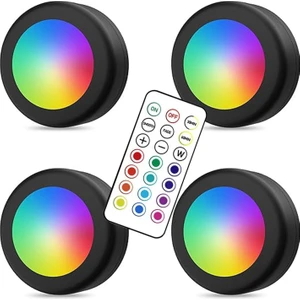 4 Lü Set LED Aydınlatma Dekoratif Rgb Gece Lambası 12 Renk Kumandalı  Küçük