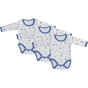 Burç Bebe 3’lü Uzun Kol Çıtçıtlı Bebek Body Seti – %100 Pamuk – 2 Yaş – Erkek/Kız - Mavi
