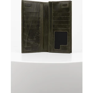 Deri Crazy Yeşil Telefon Hazneli Mıknatıslı Cüzdan