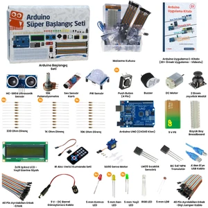 Arduino Uyumlu Süper Başlangıç Seti Uno Rev3 (Klon) (E-Kitap Hediyeli ve Videolu)