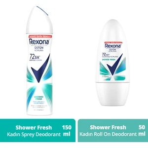 Kadın Sprey Deodorant Shower Fresh 72 Saat Kesintisiz Üstün Koruma 150 ml + Kadın Roll On Dedororant 50 ml