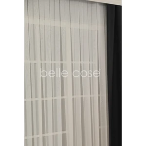 Belle Cose Bambu Ttm Ütü Istemez Üst Kalite Tül Perde Kırık Beyaz 1x3 Pileli