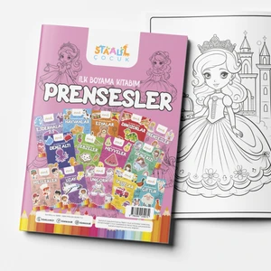 Staau Prensesler Boyama Kitabı 12 Sayfa 3-6 Yaş Arası Çocuklar İçin Eğlenceli Tasarım