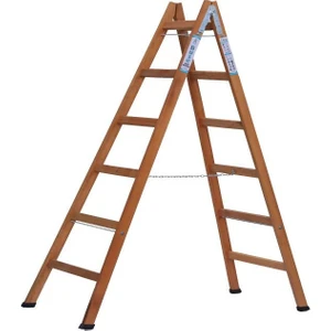 6 Basamaklı A Tipi Katlanır Gürgen Ahşap Merdiven 200CM
