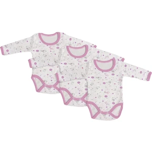 Burç Bebe 3’lü Uzun Kol Çıtçıtlı Bebek Body Seti – %100 Pamuk – 3 Yaş – Erkek/Kız - Pembe