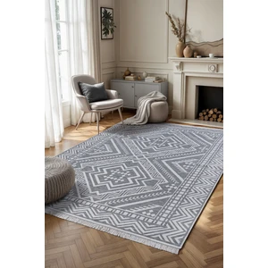 Saraz Halı Bohem Touch Serisi Çift Taraflı Dokuma Pamuklu Kilim 1701 Siyah