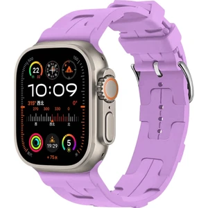 Apple Watch Ultra Ultra 2 49MM Krd-92  Metal Tokalı Silikon Kordon