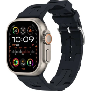 Apple Watch Ultra Ultra 2 49MM Krd-92  Metal Tokalı Silikon Kordon