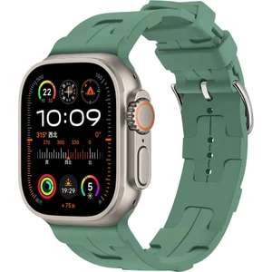 Apple Watch Ultra Ultra 2 49MM Krd-92  Metal Tokalı Silikon Kordon