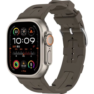 Apple Watch Ultra Ultra 2 49MM Krd-92  Metal Tokalı Silikon Kordon