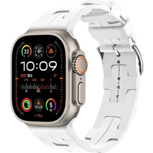 Apple Watch Ultra Ultra 2 49MM Krd-92  Metal Tokalı Silikon Kordon