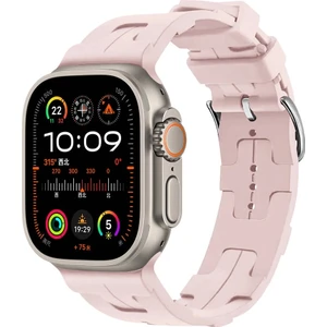 Apple Watch Ultra Ultra 2 49MM Krd-92  Metal Tokalı Silikon Kordon