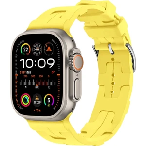 Apple Watch Ultra Ultra 2 49MM Krd-92  Metal Tokalı Silikon Kordon