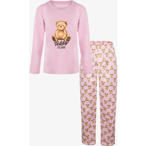 Kadın Soft Touch Pamuklu Ayıcık Desenli Pijama Takımı
