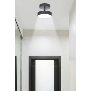 Tual Modern  Hol Antre Yatak Odası Giyinme Odası Mutfak Beyaz Işık Ledli Siyah Renk Tekli LED Avize