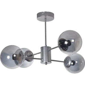 Seul Modern Tasarım Salon Yemek Odası Mutfak Gri Renk Füme Antrasit Camlı Sarkıt 4 Lü Avize