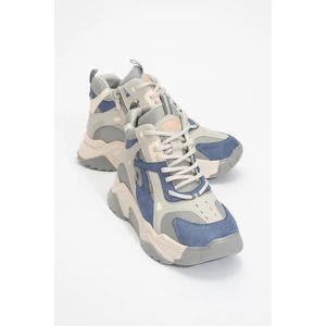 Lowel Mavi Gri Fermuarlı ve Bağcıklı Kadın Spor Bot