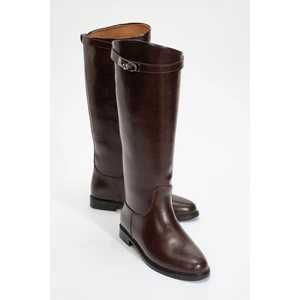 Yoko Bordo Cilt Kemerli Kadın Binici Çizme