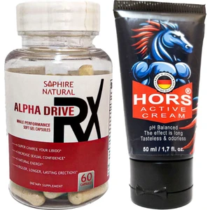 Drive Rx Erkeklere 60 Lı Soft Jel Formunda Özel Karışım + Hors Active Cream 50 ml Erkek Katılaştırıcı Krem