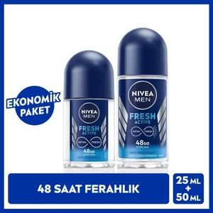 Men Erkek Roll-On Deodorant Fresh Active 50 ml ve Mini Roll-On Fresh Active 25 ml