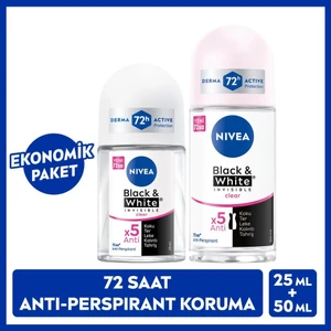 Kadın Roll-On Deodorant Black & White Clear 50 ml ve Mini Roll-On Black & White Clear 25 ml