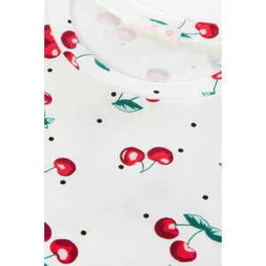 Kadın Kiraz Desenli Kısa Kollu Şortlu Pijama Takımı