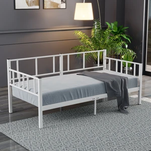 Daybed, Doruk, Metal Karyola, Sedir Karyola, Beyaz Renk, Ölçü Seçenekli