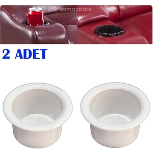 Marine Tekne Gömme Bardaklık Plastik Ø69MM Beyaz 2 Adet