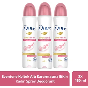 Kadın Sprey Deodorant Even Tone Koltuk Altı Kararmasına Etkin Bakım 150 Ml X3