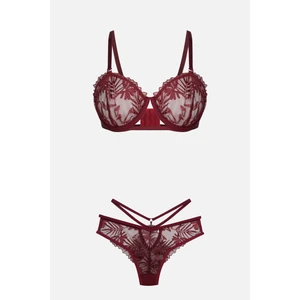 Kadın Brodeli Tüllü Dantelli Sütyen Takım