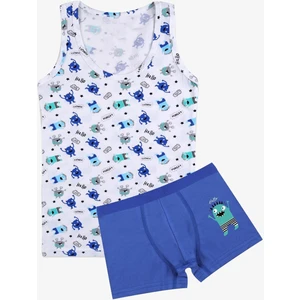 Erkek Çocuk Roket Desenli Atlet Boxer Takım