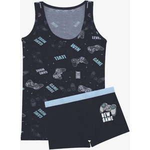 Erkek Çocuk Roket Desenli Atlet Boxer Takım