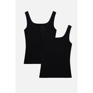 Kadın 2'li Kalın Askılı Likralı Atlet