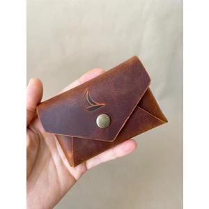Alesta Leather El Yapımı Deri Minimal Kartlık Bozuk Para Cüzdanı