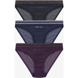 Kadın 3'lü Dantelli - Baskılı Külot