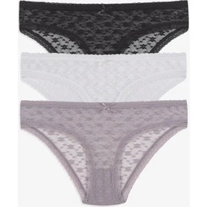 Kadın 3'lü Dantelli Külot