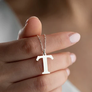 Vetro Silver Kadın 925 Ayar Gümüş T Harf Kolye