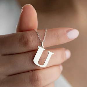 Vetro Silver Kadın 925 Ayar Gümüş U Harf Kolye