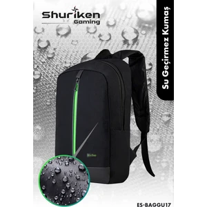 Gaming Travel 17 Inç Sırt Çantası - Wpx Pro Su Geçirmez Kumaş / Siyah ES-BAGGU17