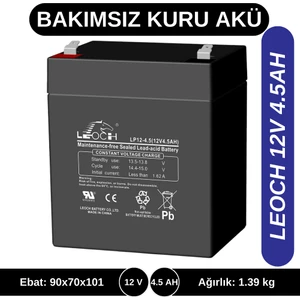 LEOCH 12V 4,5AH KURU TİP AKÜ