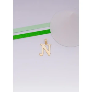 Bayar Gold 14 Ayar Altın N Harf Şirin Kolye Ucu