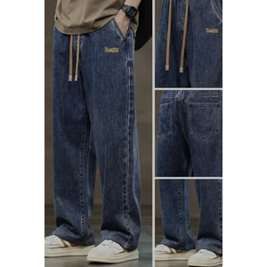 Reax Rayn Beli Lastikli Ipli Düz Paça Rahat Kesim Erkek Jean Pantolon