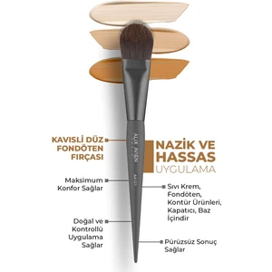 Alix Avien Kavisli Düz Fondöten Fırçası - Flat Foundation Brush