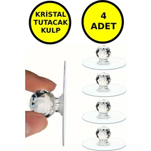 Open Home Concept 4 Adet Çok Amaçlı Yapışkan Kristal Tutacak Kulp
