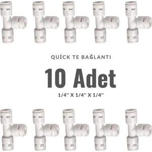 Veluda Su Arıtma Sistemleri Su Arıtma Cihazı 3 Tarafı Quick Dirsek 1/4'' T 10 Adet