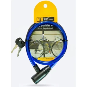 Mavi Bisiklet Kilidi Vinil Kaplı Esnek Çelik 12 mm 80 cm