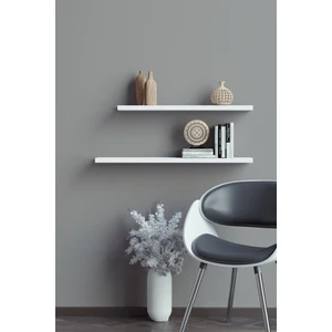 50 cm 60 cm 2li Mat Beyaz Mdf Uçan Duvar Rafı Gizli Bağlantı Kitaplık