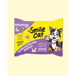 Smile Cat Flowpack 425gr (5*85gr) Kısır Kedi Biftekli Mama
